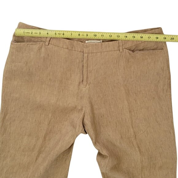 100% Linen Wide Leg Coldwater Creek Natural Fit Pants Neutral New Size 18 - Picture 9 of 13